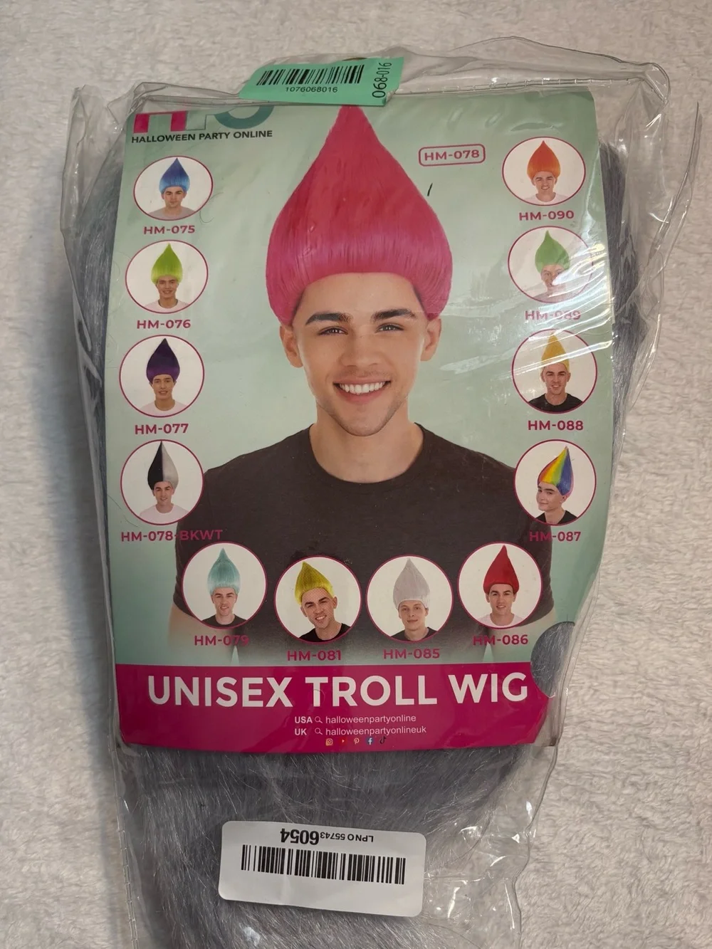 Gray Troll Wig Adult Gray Unisex Costume Cosplay Party Online NWOT